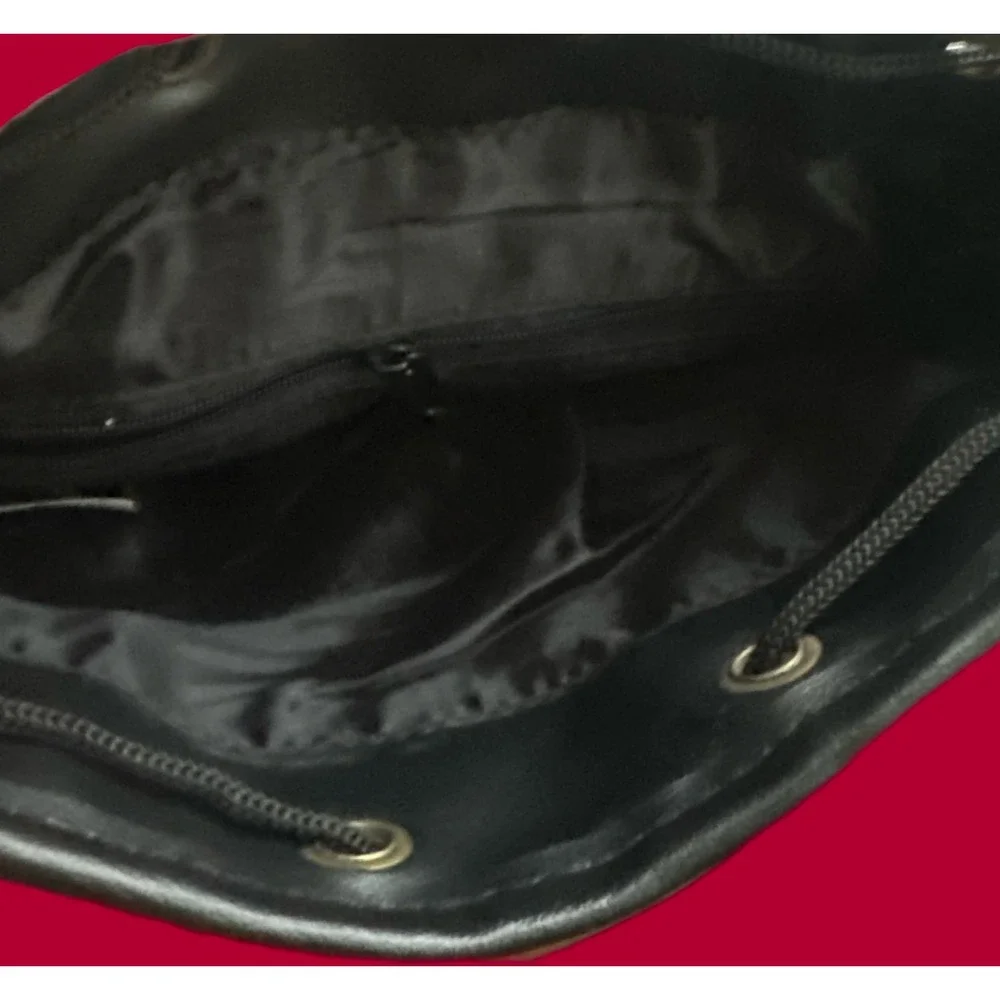 Maxam‎ Brand Black Lambskin Leather Mosaic Patchwork Small Backpack LUPURSE3 NWT